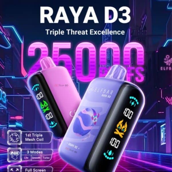 ELF BAR RAYA D3 25000 Puffs Disposable Vape Price in Bangladesh