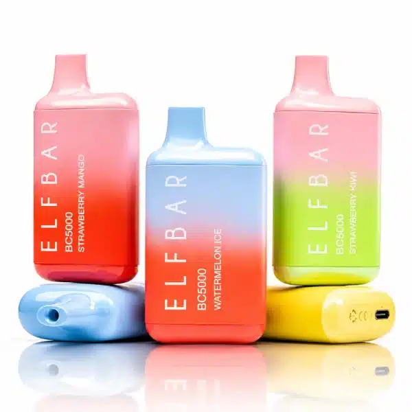 ElfBar BC5000 Vape 5000 Puffs rechargeable disposable vape with multiple flavors