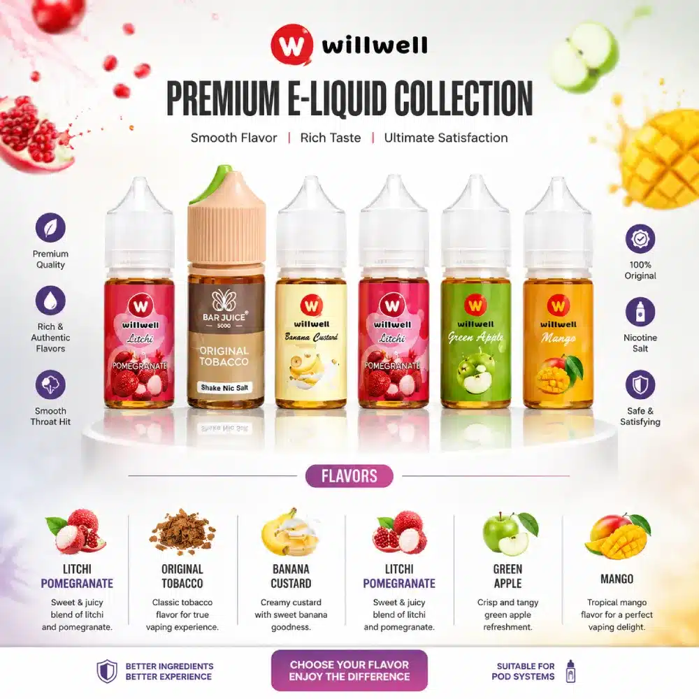 WillWell premium e-liquid flavors collection