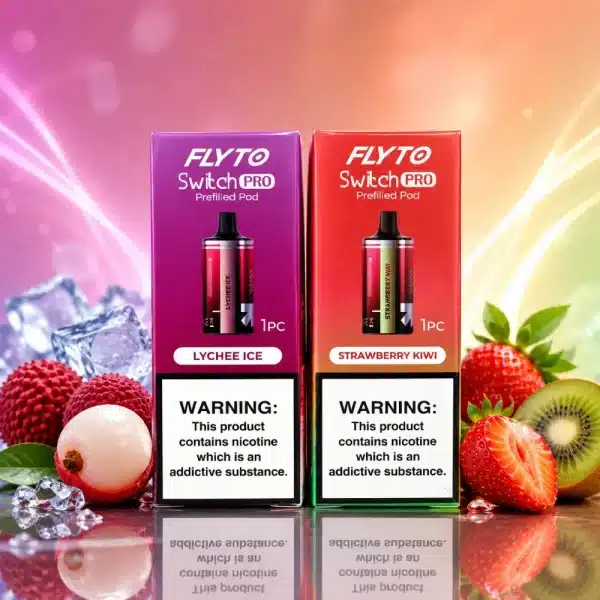Flyto Switch Pro 10000 Puffs Cartridge Lychee Ice and Strawberry Kiwi flavors